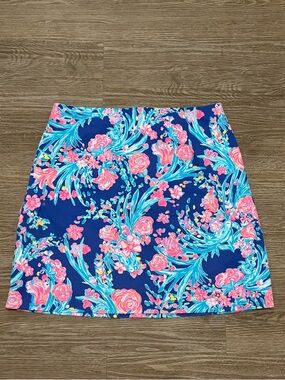 Lilly Pulitzer Izzy Cotton Skirt Corsica Blue Toucan Party